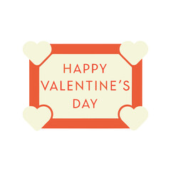 valentine's day greeting typography collection, romantic heart shaped badge design, and minimal flat vector illustration