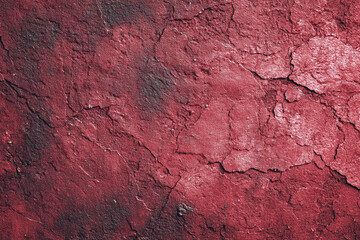 Fototapeta premium Deep crimson cracked surface texture with rough irregular patterns and subtle dark undertones
