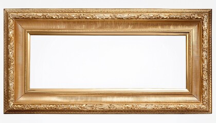 antique gold picture frame isolated on white background