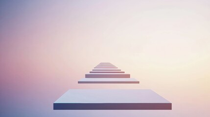 Pathway of simple modules with abstract human symbols lights the way for a smooth onboarding experience in a modern and structured corporate environment