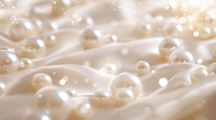 パール真珠の美しい滑らかな布のビジネス背景