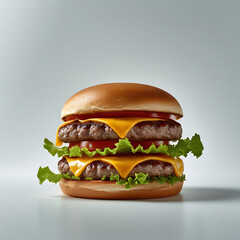 Double cheeseburger with lettuce tomato and cheese