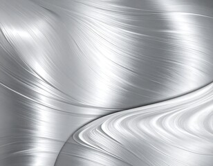 Abstract metallic silver background with flowing, curved lines creating a sense of movement