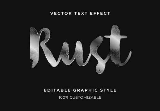 Silver Brushed Metal 3D Text Effect Script Grunge Font