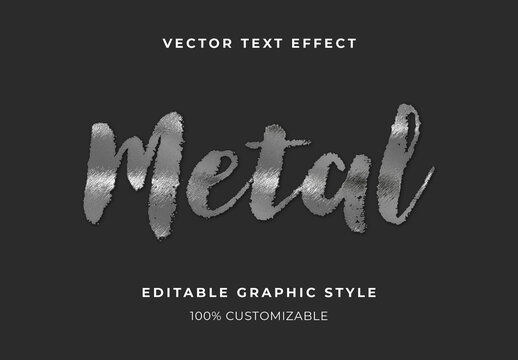 Silver Brushed Metal 3D Text Effect Rough Script Font