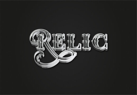 Silver Gothic Text Effect 3D Ornate Vintage Elegant Font