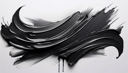 an artistic black paint stroke on a white background showcasing texture and contrast for creative design projects