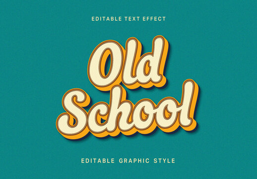 Orange And Beige Old School Text Effect Script Layered 3D Font