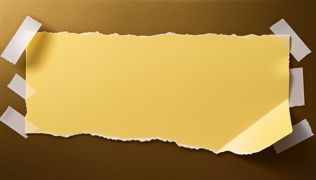 blank pale yellow paper with torn edges taped to a background