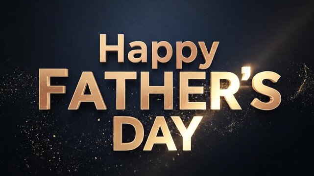Happy Fathers Day Celebration with Golden Text and Dark Background. - Powered by Adobe