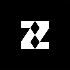 Sleek Abstract Z monogram with sharp geometric precision. Futuristic and elegant, perfect for modern architecture or luxury tech.