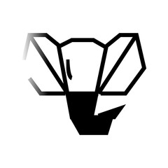 vector elephant origami illustration 