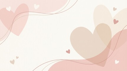 Heartfelt celebration of love and affection romantic hearts background design digital art soft color palette whimsical style for valentine's day and relationship themes