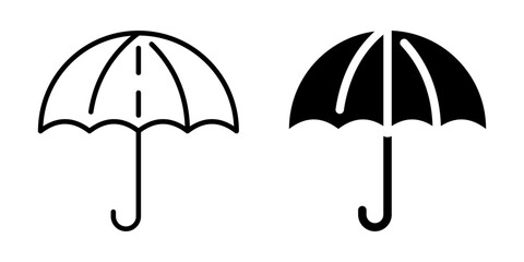 Umbrella icon representing protection and safety. Silhouette and line style.