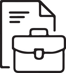 Business Portfolio and Document Outline Icon: Employment, Professional Resume, and Corporate File Symbol