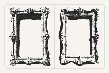 Grapevine vector frame with grunge retro texture, perfect for posters, banners, and decorative design.