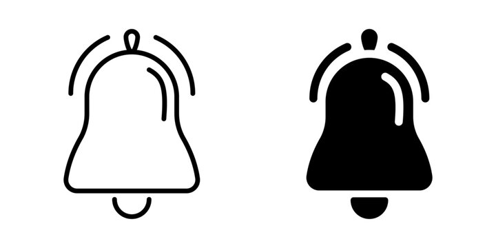 Bell icon symbolizing notification or alert. Linear and silhouette style.