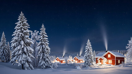 Serene winter village