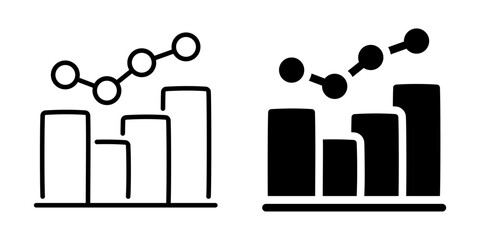 Chart graphic icon. Linear and silhouette style. © LOBSTER LARRY