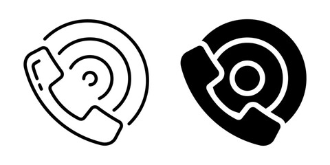Customer service call center icon. Linear and silhouette style.