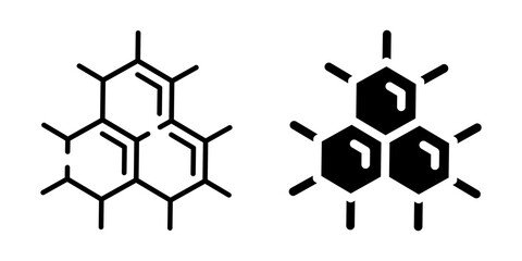 Fototapeta premium Molecule structure and chemistry icon. Line and silhouette icon.