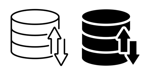 Database storage icon. Linear and silhouette style.