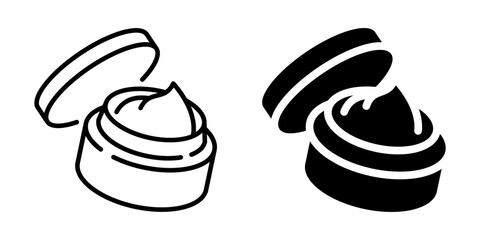 Cosmetic cream icon. Line and silhouette style.