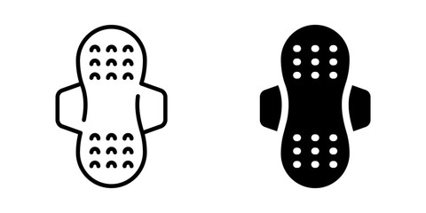 Sanitary pad icon. Line and silhouette style. © LOBSTER LARRY