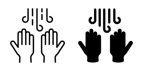 Obraz premium Hand washing icon. Line and silhouette style.