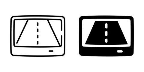 Rear view car camera display: dual style road visuals