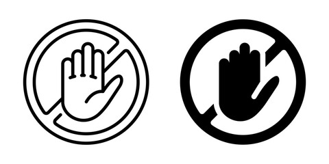 Round stop sign icons in bold and linear styles