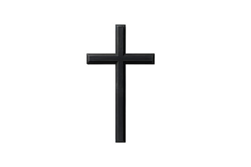 black christian cross on a white background