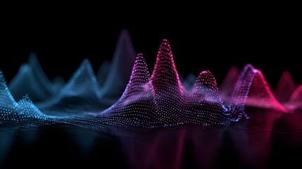 Abstract digital landscape of vibrant color gradients and data visualization.