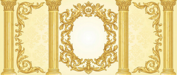 Obraz premium Elegant Palace Frame with Neoclassical Decorative Style