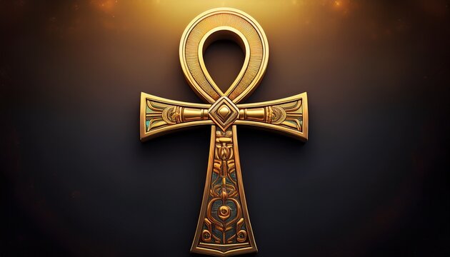 a golden egyptian symbol of life the ankh