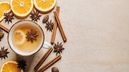 mulled wine with spices and orange