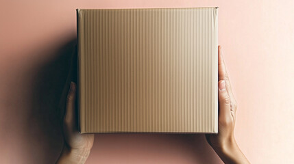 Eleganckie z motywem bambusa oraz minimalistyczny eko karton trzymany w dłoniach.