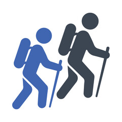 Two people hiking icon
