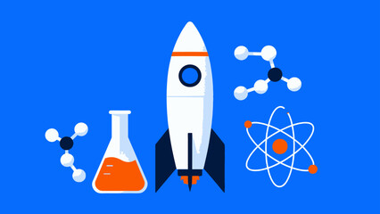 Rocket science concept illustration