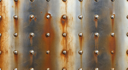 Rusty metal industrial surface with rivets and weathered steel texture
