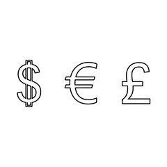 Fototapeta premium Currency symbols isolated on transparent background