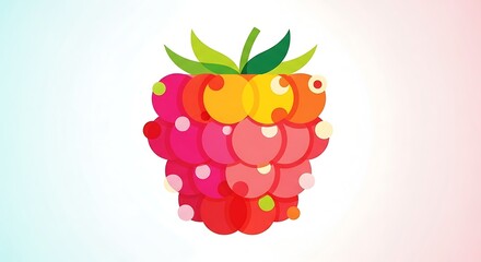 Colorful Raspberry Illustration - A Delicious and Vibrant Fruit.