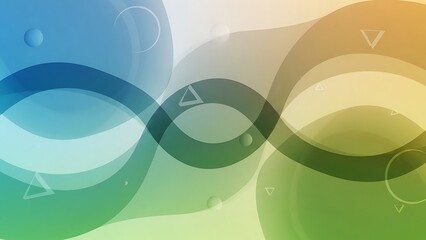 Abstract colorful swirls with geometric shapes