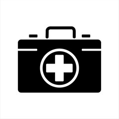 Obraz premium Clean black and white medical logo showcasing equipment.