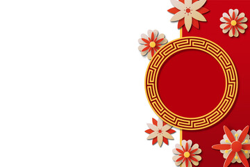 Festive Red and Gold Floral Ornament