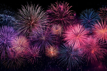 vibrant colorful fireworks explode in the night sky creating a spectacular display