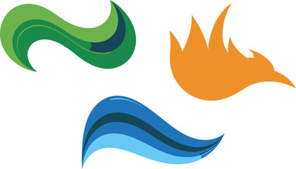 Obraz premium Abstract Fluid Shapes in Vibrant Colors with Dynamic Movement and Energy for Modern Branding