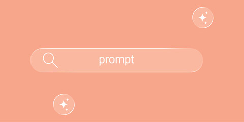 Modern generative AI bar. Liquid glass element with generate symbol. Artificial intelligence. User interface element for ui ux design. Transparent frames and buttons. Vector illustration