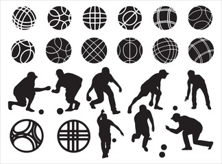 Bocce Ball Silhouettes And Ball Designs