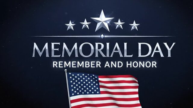 Memorial Day 4K UHD | Remember and Honor | Waving American Flag Tribute